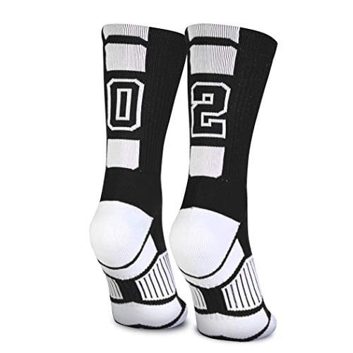 Black Athletic Socks by ChalkTalkSPORTS Custom Team Number Crew Socks Choose Your Number 